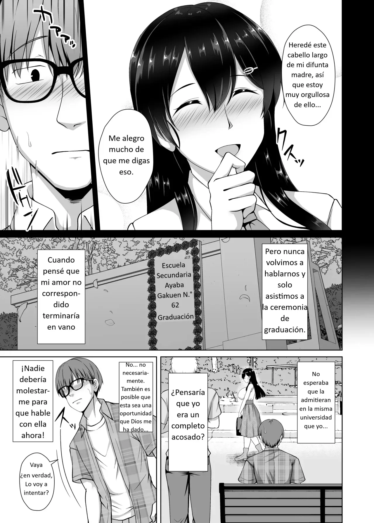 Kanojo ga Kami o Someta Wake ~Kataomoi no Seiso Kurokami Ojou-sama ga Boku no Shiranai Tokoro de Otoko no Aji o Oboeru Hanashi~ | La Razón por la que se Pintó el Cabello ~La Historia de una Joven de Cabello Negro Puro que Está Enamorada de un Hombre sin que Yo lo Sepa~ page 7 full