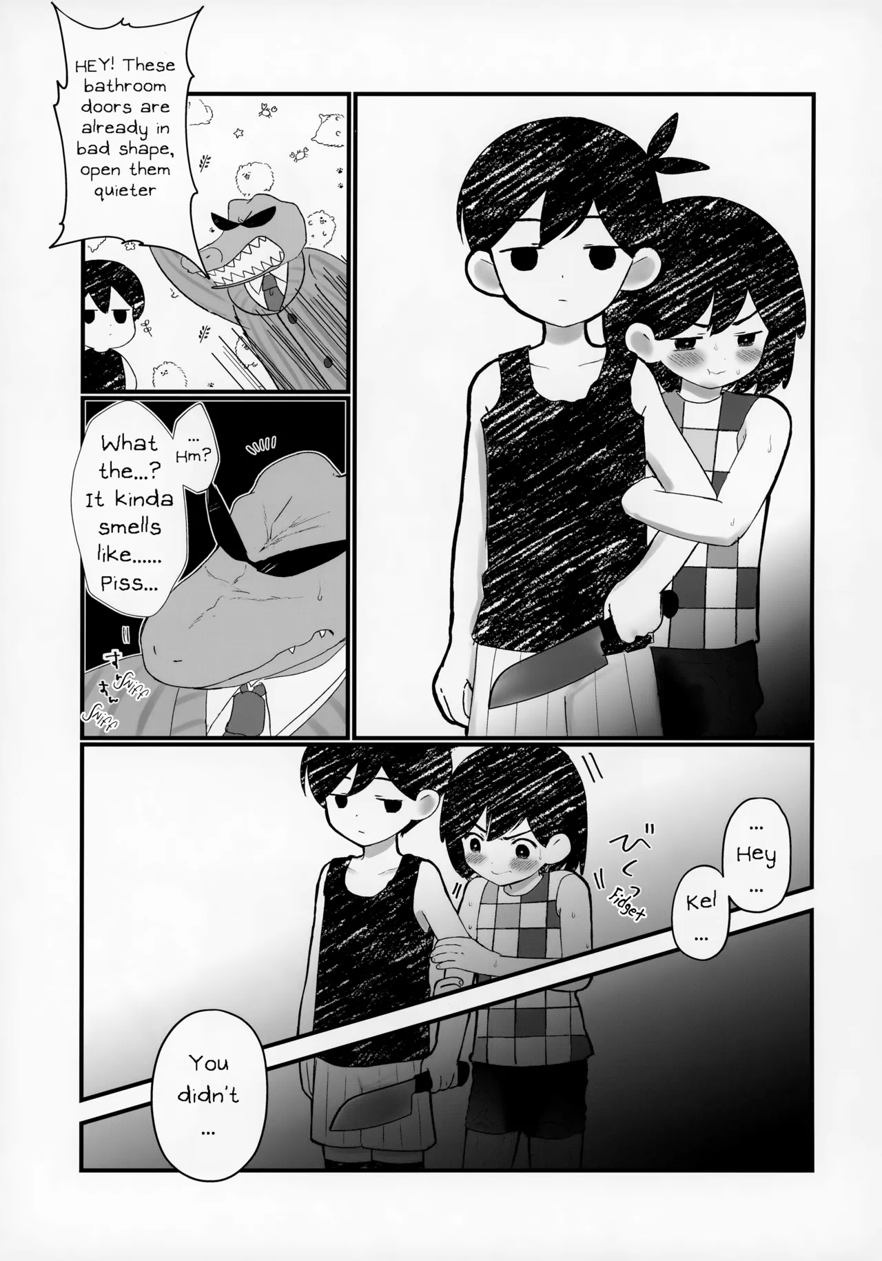 I wet myself so Omori helped me clean up page 4 full