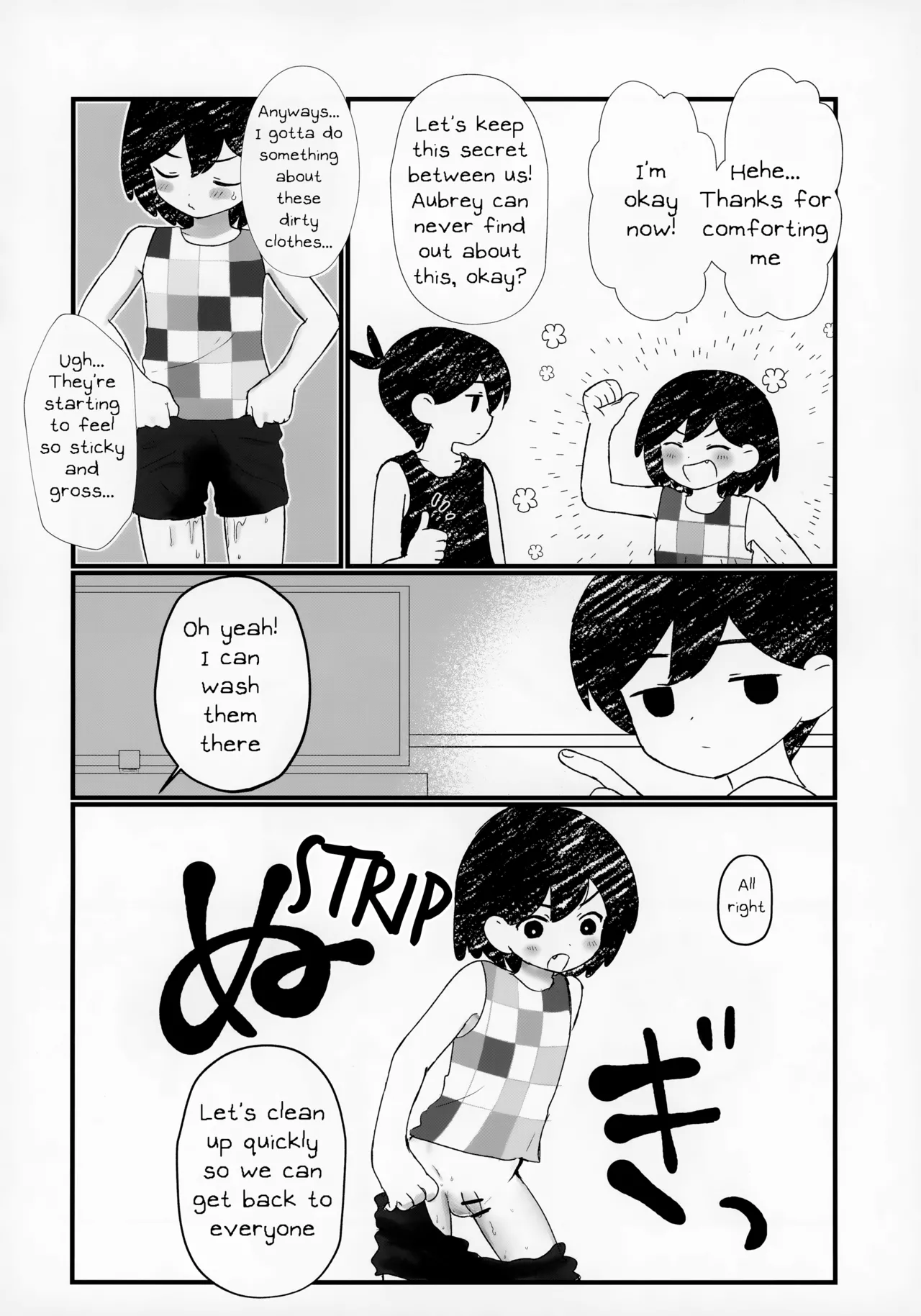 I wet myself so Omori helped me clean up page 7 full