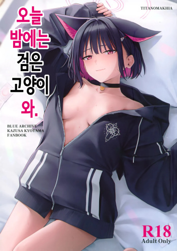 (C104) [Titano-makhia (Mikaduchi)] Konya wa Kuroneko to. | 오늘 밤에는 검은 고양이와. (Blue Archive) [Korean] cover