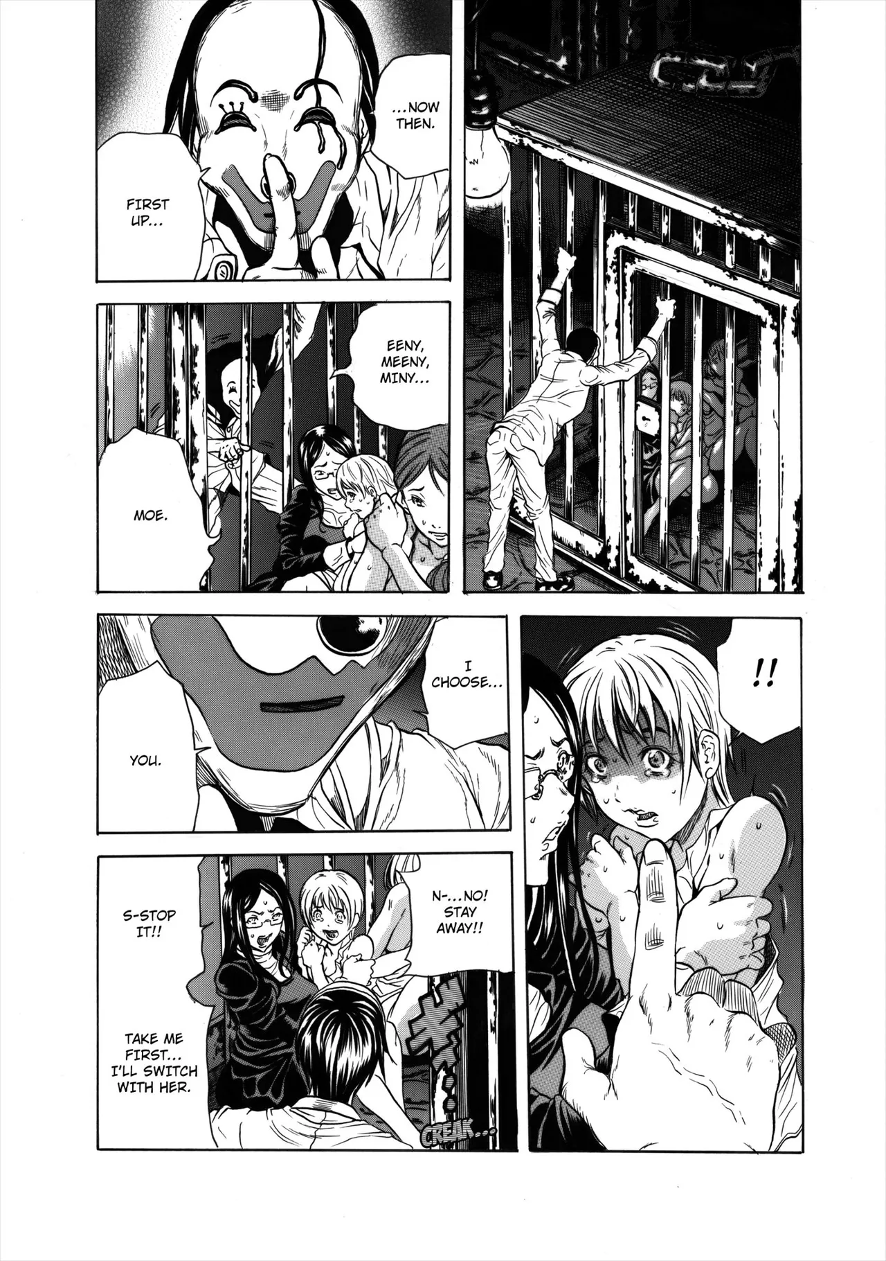 Do Re Ni Shi Yo U Ka Na ~Kyousei Shuuyou! Kichiku Pierrot no Choukyou Kangoku | Eeny, Meeny, Miny, Misery! page 12 full