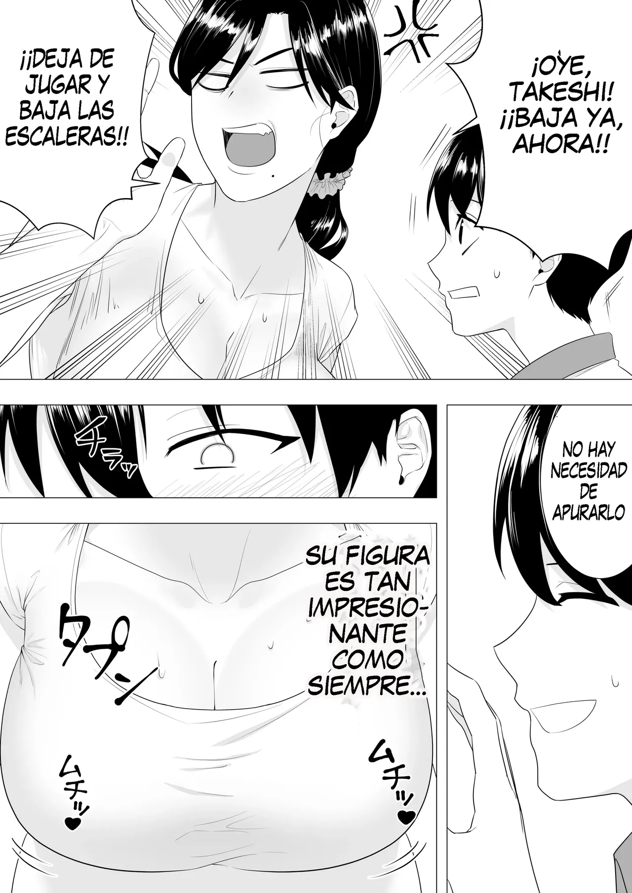 Kimottama Kaa-chan ~Genki Mama ga Boku no Dekachin ni Ochiru made~ | Una Vigorosa Madre ~Hasta Que La Enérgica Madre Caiga Ante Mi Gigante Pene~ page 5 full