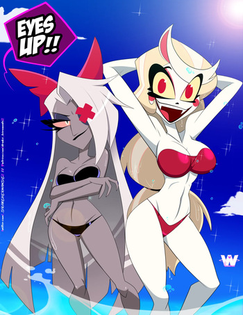 [DRAKE-HERNANDEZ] Charlie & Vaggie at the beach (Hazbin Hotel) cover
