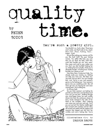 “Quality Time” by Peter Sotos (Illustrations by Trevor Brown) cover
