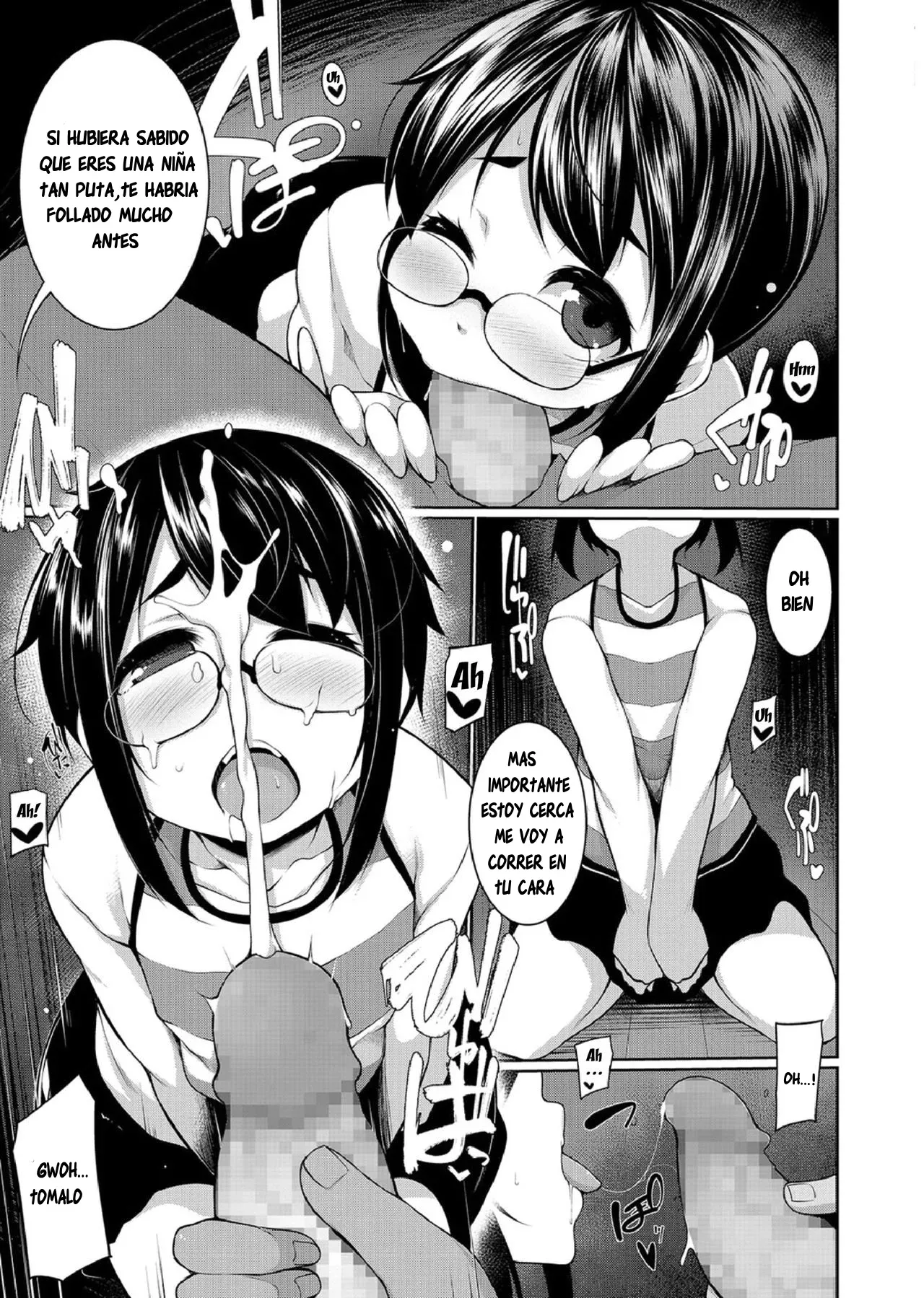 Megane Loli Choukyou Jugyou!! ~Otonashii Megane Lolikko ni Muriyari Dekachin Sounyuu~ | ¡¡Lección de Entrenamiento de la Loli con Gafas!! ~Obligando a una Tímida Loli con Gafas a Coger con Mi Vergota~ page 8 full