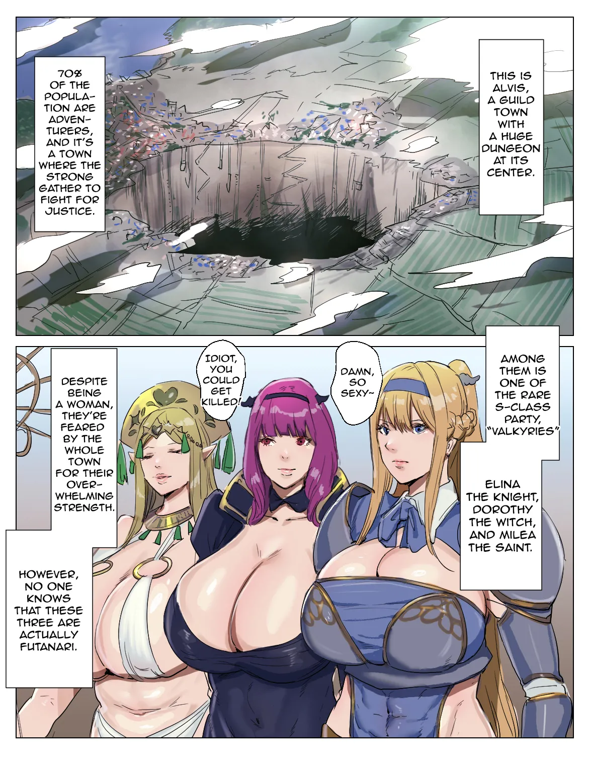 Saikyou Futanari Party ga Ero Dungeon ni Buzama Haiboku Suru Hanashi page 3 full
