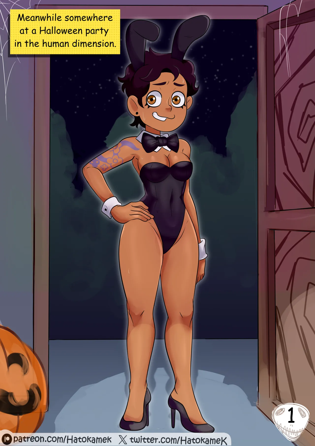 Girls at a Halloween Party page 1 full