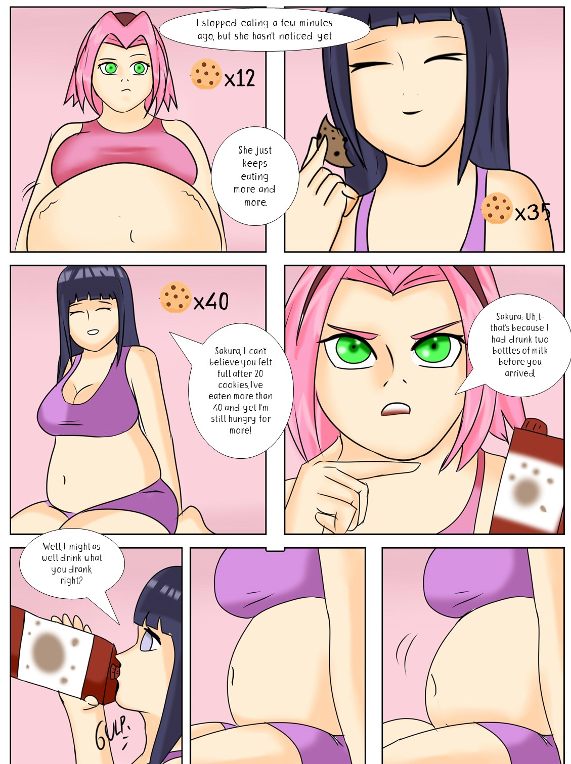 Hinata's Weight Gain  && Sakura n' Hinata - Gettin' fatter together page 8 full