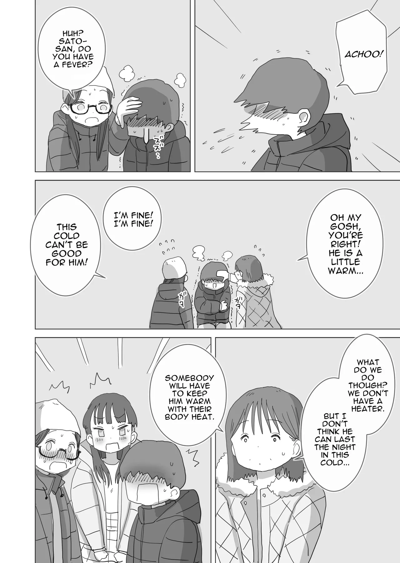 Aru Ooyuki no Tsumetai Yoru Boku no Ie no Futon no Naka de Beit-saki no Onnanoko-tachi ga Naisho de Micchaku Atatame Ecchi Shite Kureta. | One Cold Snowy Night, My Colleague Secretly Had Intimate Warm-up Sex With Me Under The Bed Sheets. page 11 full