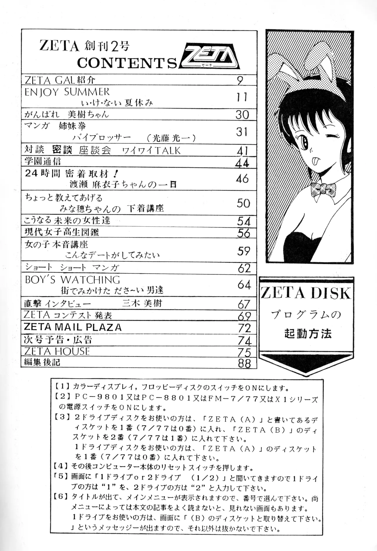 Graphic idol information magazine "ZETA" first issue.2 page 2 full