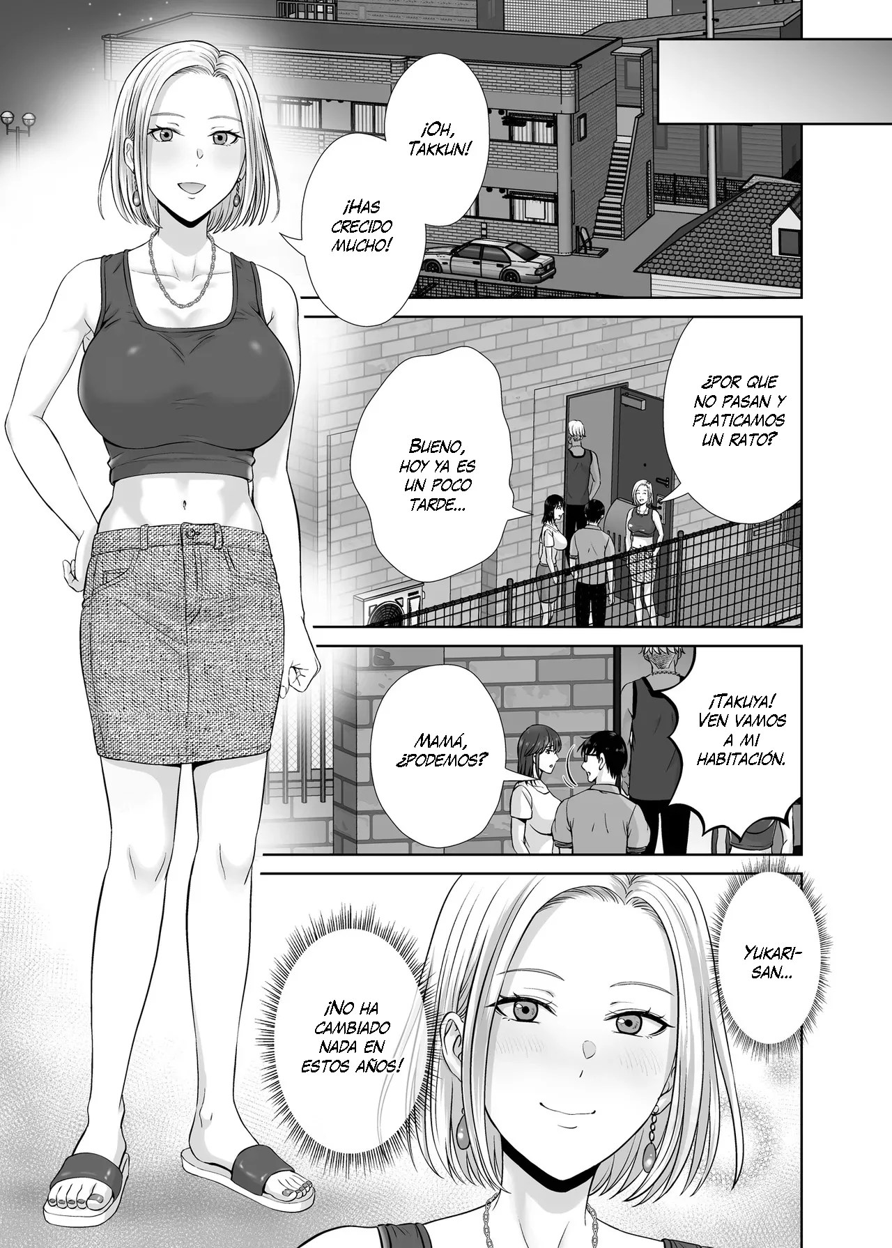Haha Suwappingu 1 〜Ore no Kaa-san Wo Sashidashite Yanmama to Yari Makutta Hanashi〜 | Intercambio de Madres 1 〜La Historia de cómo Entregué a mi Madre y me Cogí a una Joven y Sexy Mamá〜 page 10 full