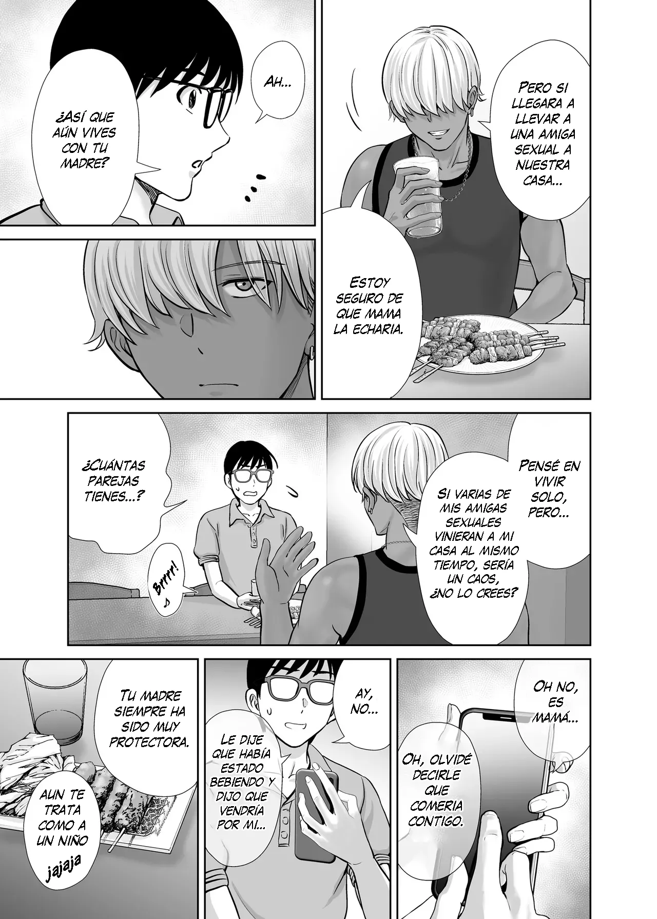 Haha Suwappingu 1 〜Ore no Kaa-san Wo Sashidashite Yanmama to Yari Makutta Hanashi〜 | Intercambio de Madres 1 〜La Historia de cómo Entregué a mi Madre y me Cogí a una Joven y Sexy Mamá〜 page 8 full