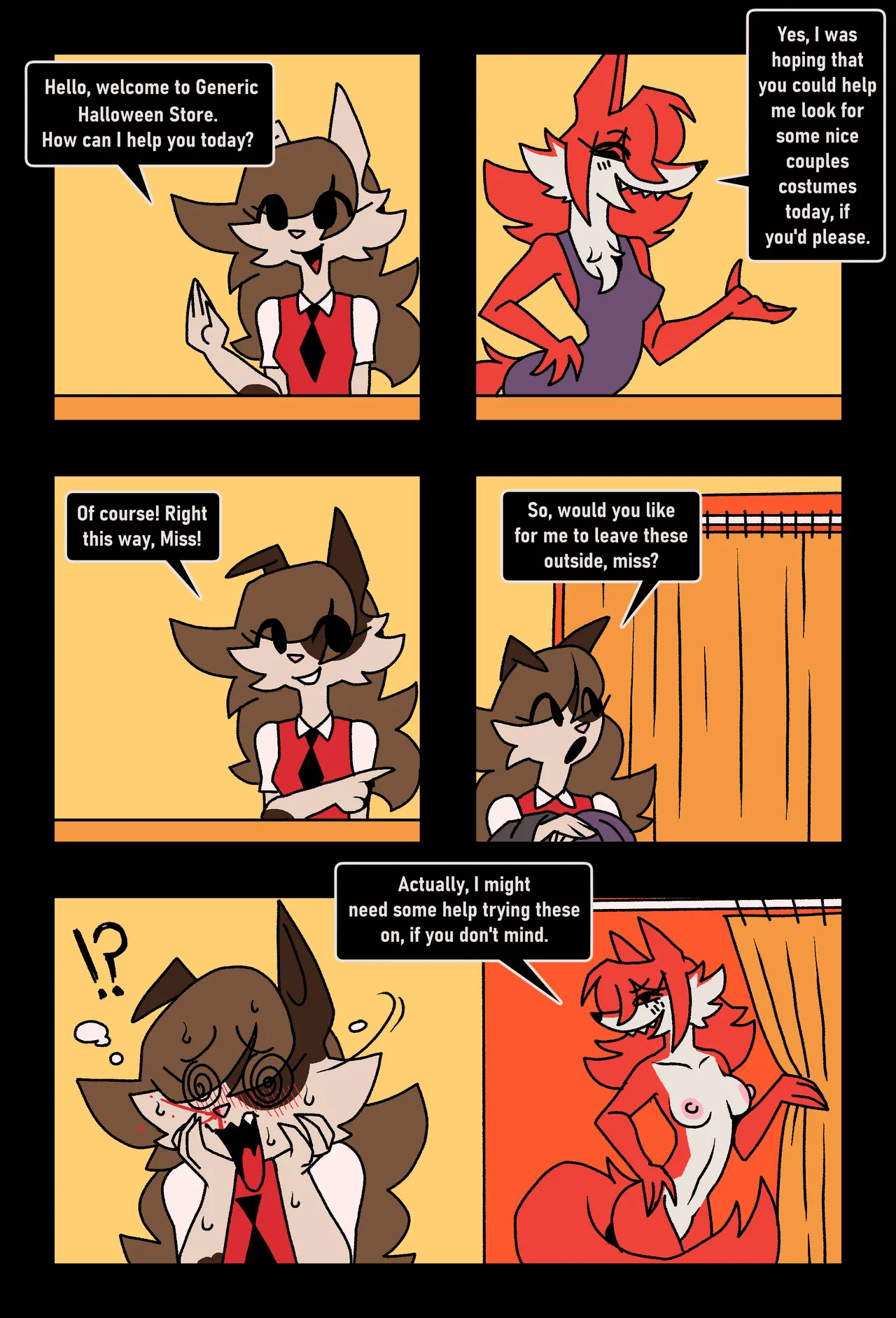 Akki the Halloween Store Worker! page 1 full