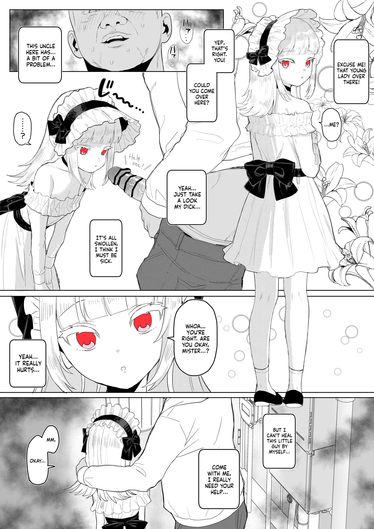 Lolita-kei Fashion Muchi Loli-kko Minuki Gansha | Innocent Loli Girl in Lolita Fashion Spotted and Stained page 1 full