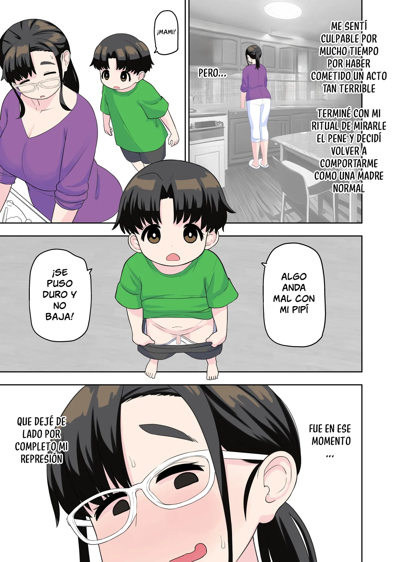 OneShota Doujin Sakka Mama no Himitsu | ¡Una Madre Que Trabaja Como Artista De Doujin Tiene Un Shota Heterosexual Secreto! page 6 full