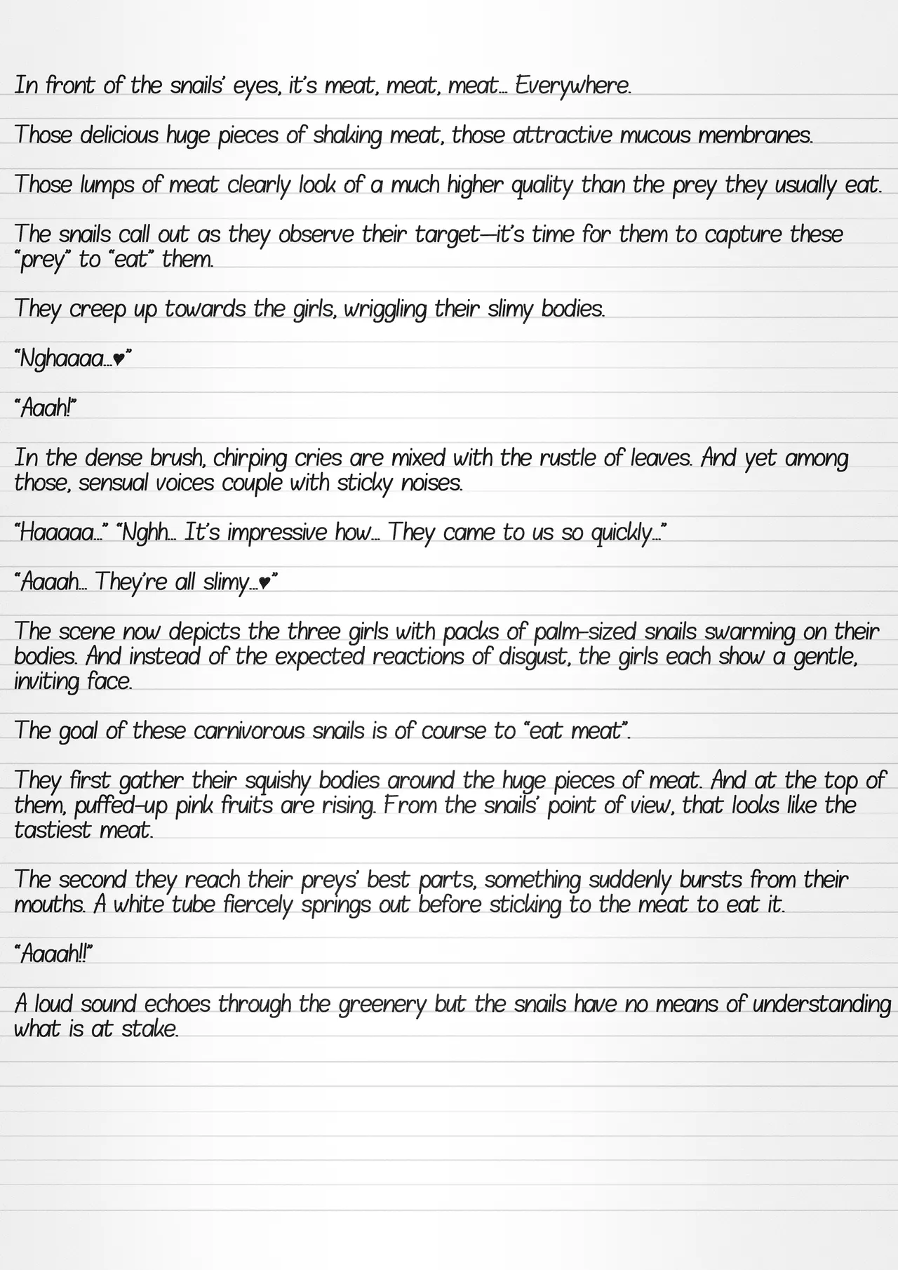 Misuke's Short Stories 23 - 3 Girls and Meat-Eating Snails page 4 full