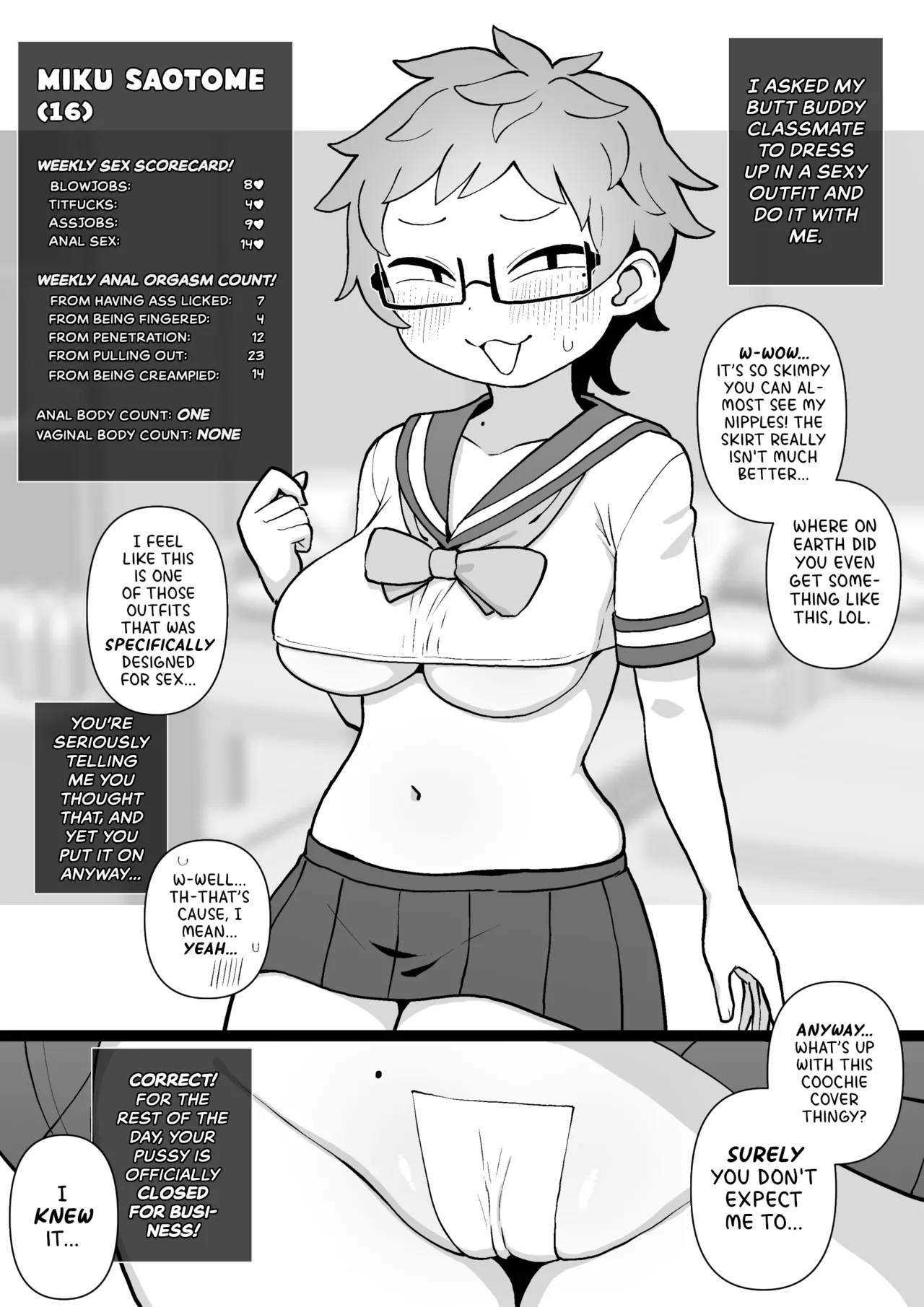 Mob-gao Shojo Anal・Ero Cos Rikuesuto  | Anal development of my plain-faced virgin classmates: Miku Arc page 2 full