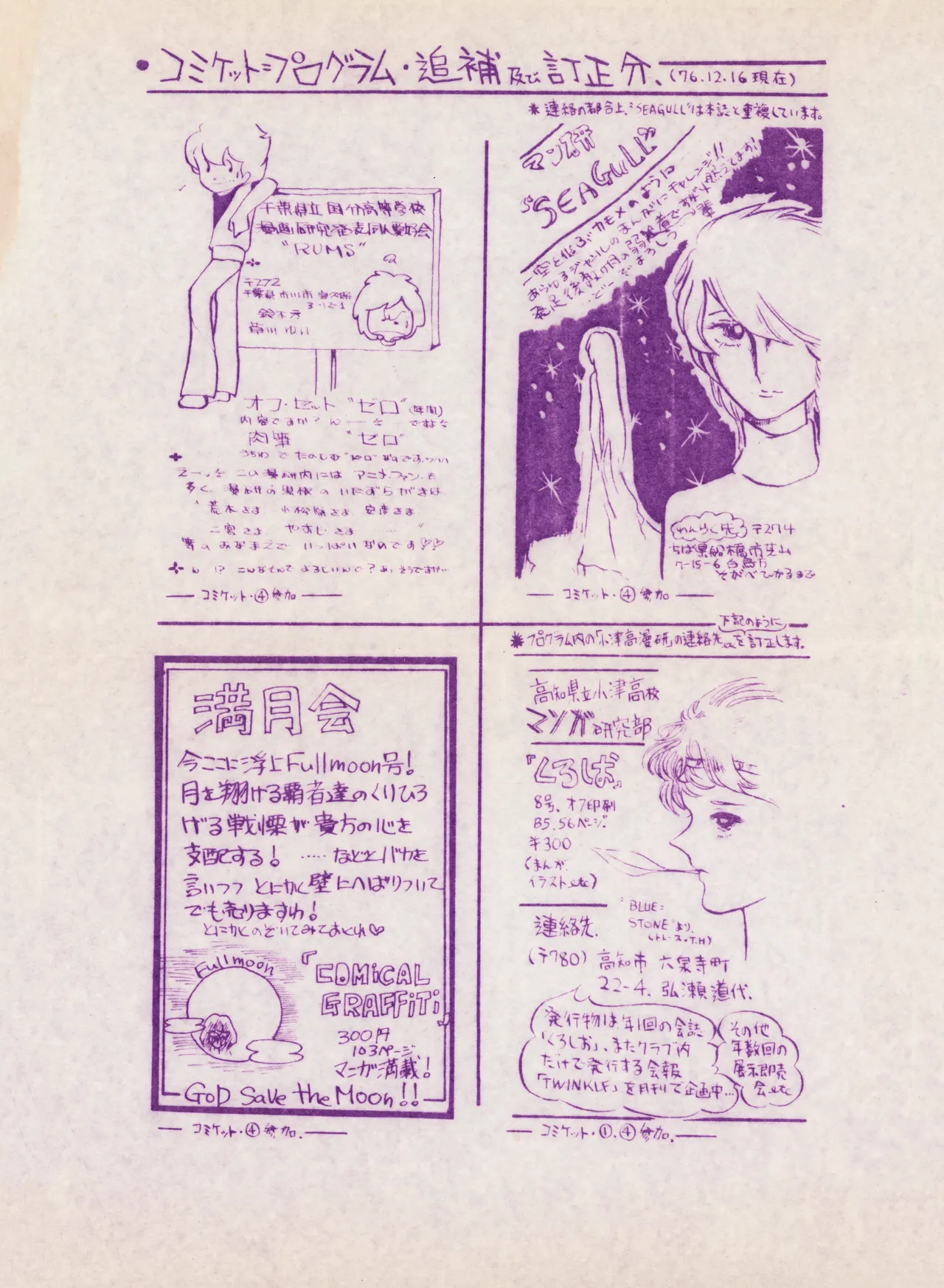 GUIDE・BOOK of COMIC MARKET / Dec.1976 WINTER page 12 full