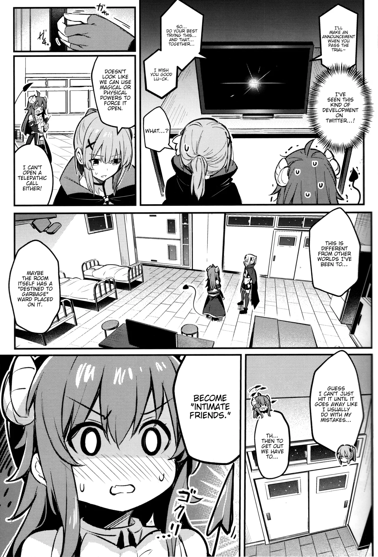 Mazoku wa Shukuteki to Nakayoshi Shinai to Derarenai Heya ni, Tojikomerarete Shimatta! page 12 full